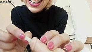 Italian amateur laughs at micro penis while teasing tits and ass