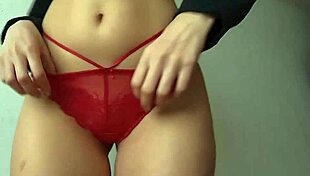 Blonde MILF Tries On Panties And Shows Her Naked Body!