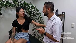 Masseur gives Salome Gil a happy ending with big dick!