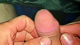 homemade solo masturbation with two fingers on cock