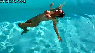 gorgeous monika fox swims naked in pool 😍