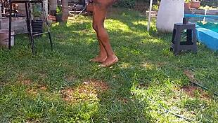 Ebony latina transsexual engages in anal sex