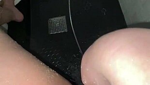 Arab elite Saudi girl with perfect body masturbates tight teen pussy in shower closeup