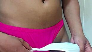 wearing erotic panty while masturbating suggestively