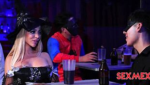 Wow, sexy witch Gatita Veve gets her big tits fucked in a quickie!