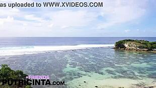 Passionate Asian Babe Putri Cinta Fingering Her Tight Bum Hole on the Beach