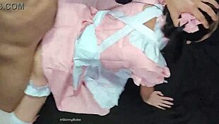 Oiled Asian Maid Screams During Extreme Fuck