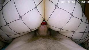 The step sister sucked her brother's big cock and rode him reverse cowgirl