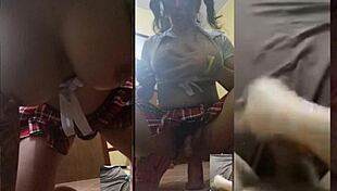 i play with toys in crossdressing socks and pigtails for mexican shemale's monster cock