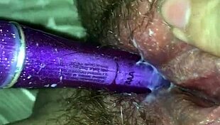 part one of this bbw babe fucking her hairy pussy with toys and a vibrator for masturbation