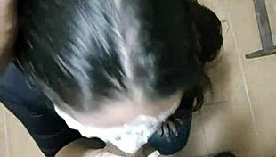 Overtime in the office sucking the boss's big black cock