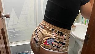 Latina stepsister brushing teeth gets fucked by stepbrother amateur video