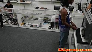 Doggystyled Pawnshop Amateur Sucks Cock