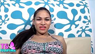 hot filipina trans in slutty shorts gets assfucked