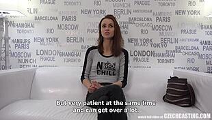 super cute 25yo babe gets oiled up for anal riding with the cameraman