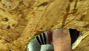 slut gave herself through gloryhole to two big-dicked strangers and got cumshots in her mouth and pussy 😈