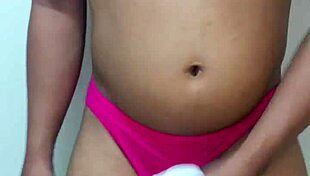 wearing erotic panty while masturbating suggestively