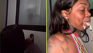 Gloryhole Sucking Up Strangers In Wet Cock Session