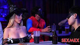 Wow, sexy witch Gatita Veve gets her big tits fucked in a quickie!