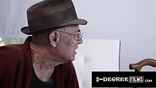 Old man watches babe get fucked passionately