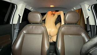 Latina Brunette Fucks in Car Lingerie