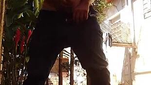 soloboy masturbates outdoor in the open