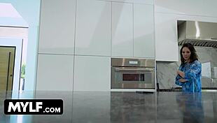 A lucky dude visits his friend's lonely housewife and comforts her with his throbbing cock.