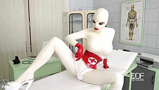 Latex Sex Goddess Spanks Herself in Solo Masturbation