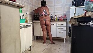 dialogic-provocative stepmom gets blasted with cum on face in home kitchen, huh?