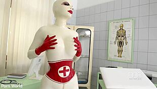 Latex Sex Goddess Spanks Herself in Solo Masturbation