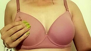 shy nympho flashes white liquid from pussy!