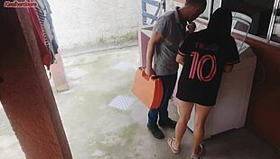 married housewife, pay the technician with your ass while cuckold is out