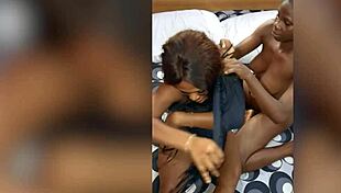 Real ebony lesbian finger fucked rough till her pussy squirts