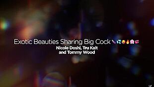 Nicole Doshi and Tru Kait sharing a huge cock today.