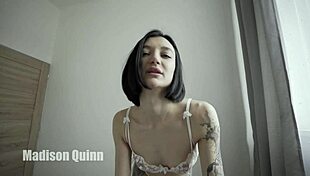 madison quinn gives a perfect wet blowjob to the muscular bodybuilder