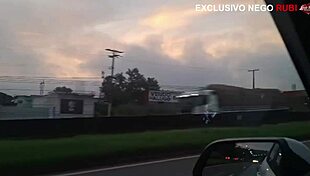 I got fucked by a big black cock while my husband drove by without noticing.