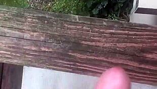 a guy jerks off outdoors in solitude