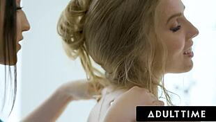 Newbie Masseuse Violet Myers Receives Full Rubdown from Lena Paul and Jade Baker in Lesbian Threesome