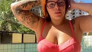 Redhead Exhibitionist Doing Live Show