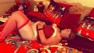 Granny Carmen's Christmas in July with Naughty Double Vibrator Action