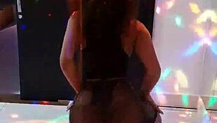 Morena dancing sensual in ripped lingerie for striptease