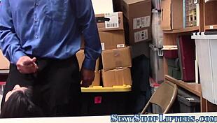 Petite teen feels shame and pleasure as she gets caught shoplifting and receives facial cumshot