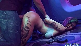 cyberpunk cyberfuck in a wild cartoon adventure