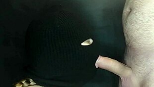Step Sister's Hot Mouth Sucks Monster Cock Hidden By Balaclava