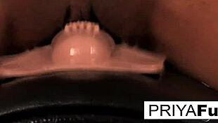 hot fun in the sun with sexy indian milf priya rai, her big tits bouncing during solo masturbation under the bright light.