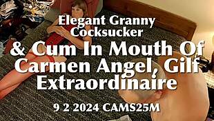 OMG, this elegant granny sucks cock like a pro, cumming hard! 😍