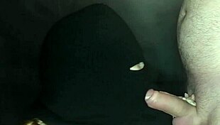 Step Sister's Hot Mouth Sucks Monster Cock Hidden By Balaclava