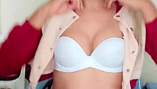 Beautiful redhead transsexual milking cock with crossdressing