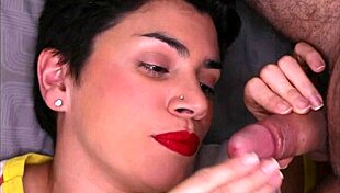 Cum On Her Smile Close Up Brunette Short Hair Swallow Pov Cumshot!