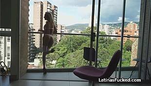 watch this busty latina get fucked in white lingerie - perfection